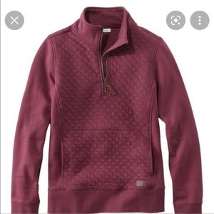 LL Bean quarter zip pull over, size small, maroon